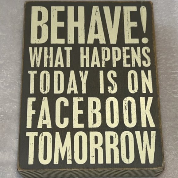 Home Art Comical Facebook Quote of Wooden 2.5" So Stand it Anywhere! - Picture 6 of 6